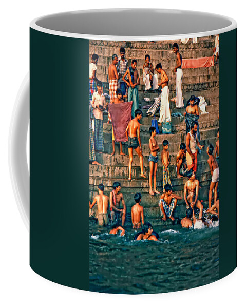 Varanasi Coffee Mug featuring the photograph The Scolding by Steve Harrington