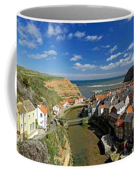 Britain Coffee Mug featuring the photograph The Seaside Village of Staithes by Rod Johnson