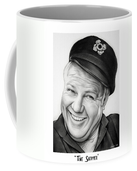 Alan Hale Coffee Mug featuring the drawing The Skipper by Greg Joens