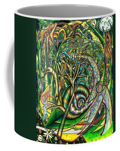 Chaos Coffee Mug featuring the painting The Snail by Shawn Dall