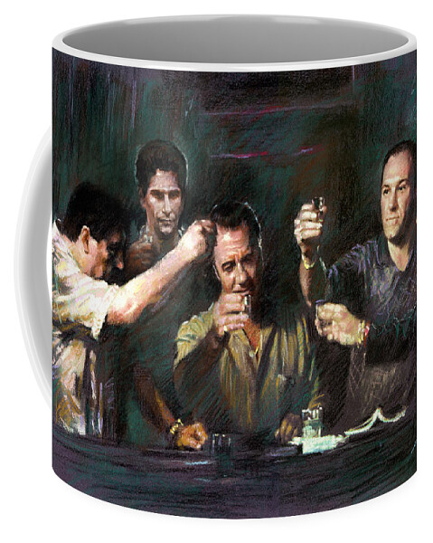The Sopranos Coffee Mug featuring the drawing The Sopranos by Viola El