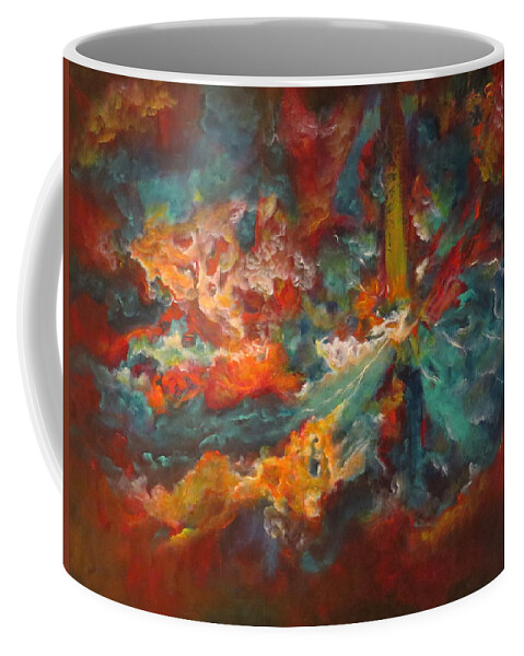 Abstract Coffee Mug featuring the painting The Source by Soraya Silvestri