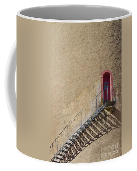 Castle Coffee Mug featuring the photograph The Staircase to the Red Door by Heiko Koehrer-Wagner