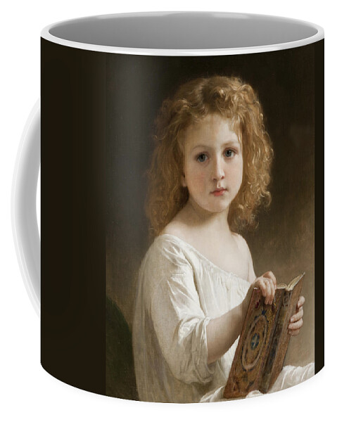William Adolphe Bouguereau Coffee Mug featuring the digital art The Story Book by William Adolphe Bouguereau
