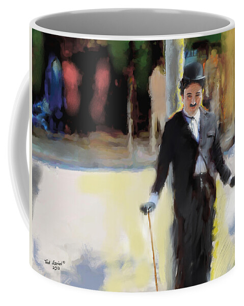 Art Coffee Mug featuring the painting The Street Entertainer by Ted Azriel