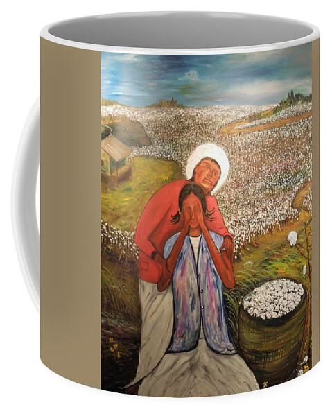 Cotton Field Coffee Mug featuring the painting The Strength of Grandma by Randolph Gatling
