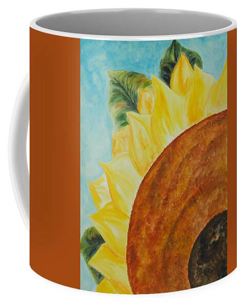 Sunflower Coffee Mug featuring the painting The Sun Has Risen by Donna Blackhall
