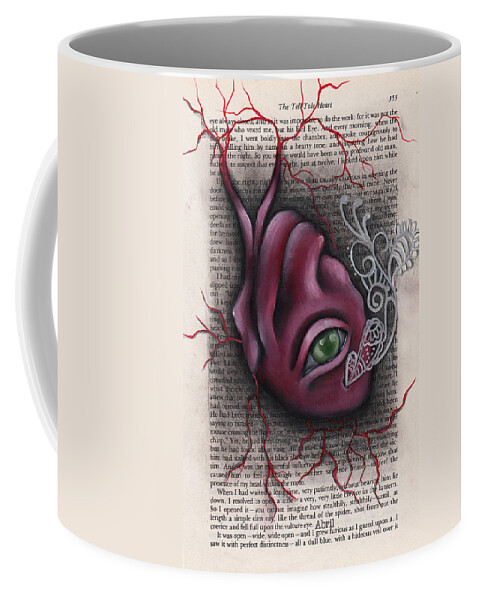 Edgar Allan Poe Coffee Mug featuring the painting The Tell Tale Heart by Abril Andrade