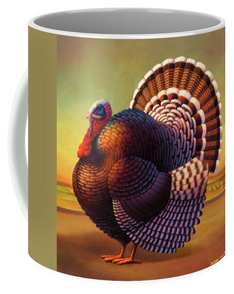  Turkey Coffee Mug featuring the painting The Turkey by Robin Moline