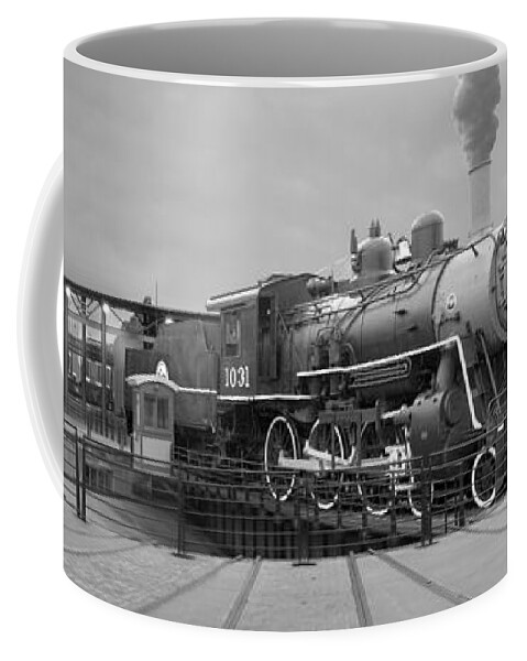 Transportation Coffee Mug featuring the photograph The Turntable and Roundhouse by Mike McGlothlen