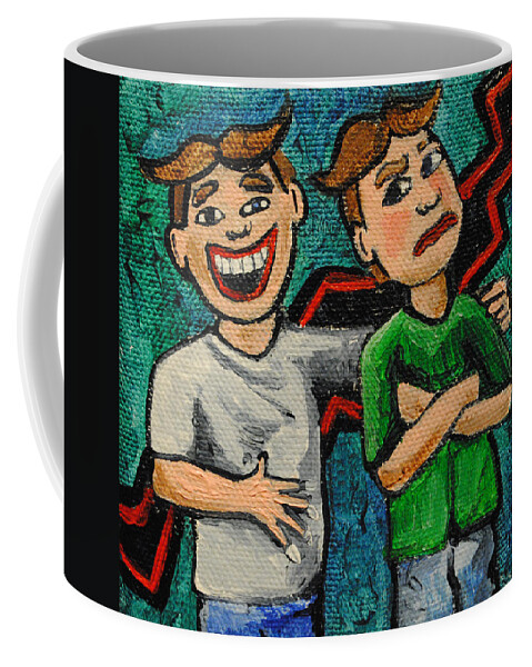 Tillie Coffee Mug featuring the painting The Twin Split by Patricia Arroyo