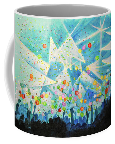 Party Coffee Mug featuring the painting The Um Party by Patricia Arroyo