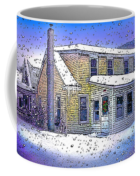 Vermont Coffee Mug featuring the digital art The Vermont Homestead by Nancy Griswold