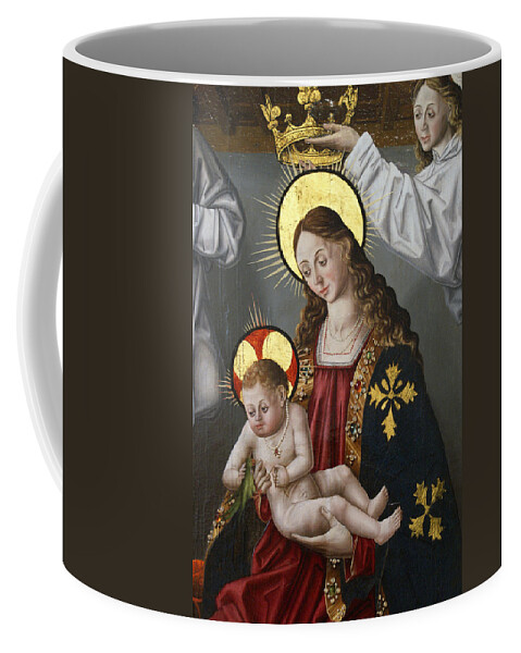 Fernando Gallego Coffee Mug featuring the painting The Virgin and the Child with the Parrot by Fernando Gallego