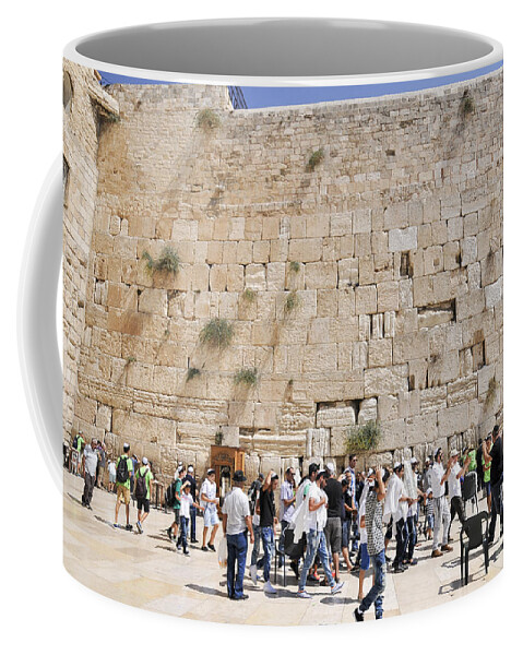 Western Wall Coffee Mug featuring the photograph The wailing wall by Shay Levy