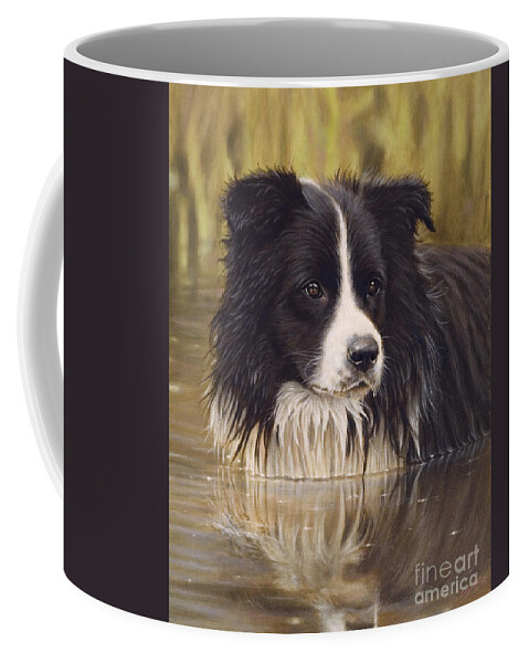 Dog Paintings Coffee Mug featuring the painting The Water Baby by John Silver