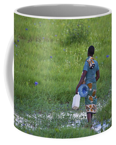 Festblues Coffee Mug featuring the photograph The Water Girl... by Nina Stavlund