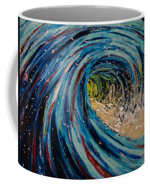 Ocean Wave Coffee Mug featuring the painting The Wave by Joel Tesch