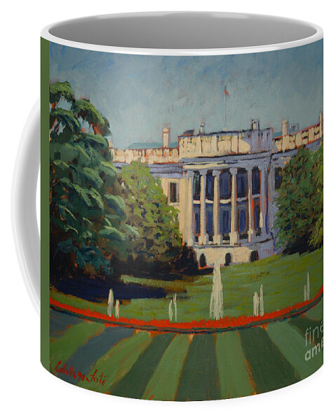 The White House Coffee Mug featuring the painting The white house by Monica Elena