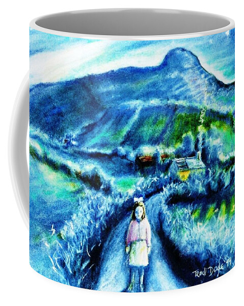 Laneway Coffee Mug featuring the painting The White Ribbon - Eagle Hill by Trudi Doyle