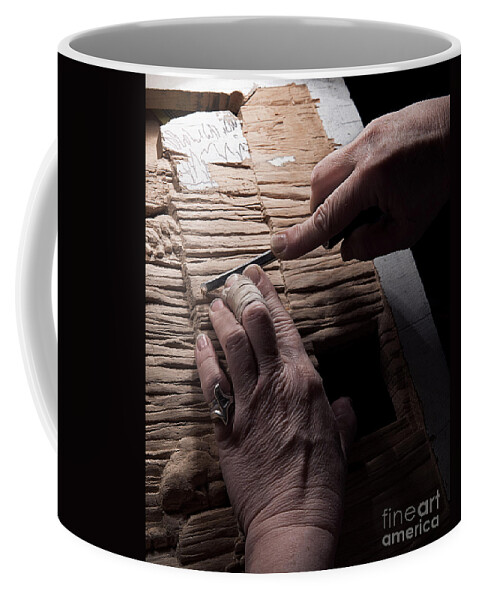 Wood Carver Coffee Mug featuring the photograph The Wood Carver by Art Whitton