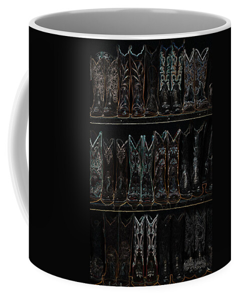 Southwestern Coffee Mug featuring the digital art These Boots Are Made For Walking 2 by Jani Freimann