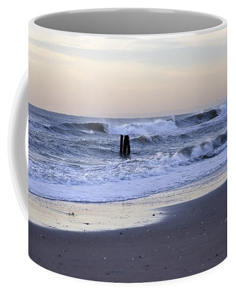 Morning Coffee Mug featuring the photograph Think METAL - Morning Ocean Rockaways by Maureen E Ritter