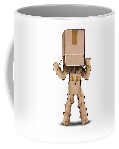 Thinking Coffee Mug featuring the photograph Think outside the box concept by Simon Bratt