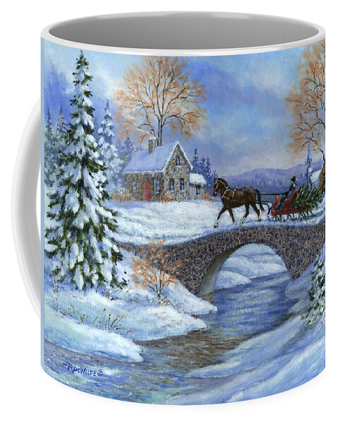 Christmas Coffee Mug featuring the painting This Years Tree by Richard De Wolfe