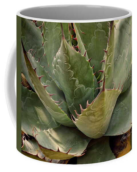 Plant Coffee Mug featuring the photograph Thorns - textured photo art by Ann Powell