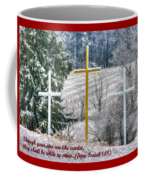 Maryland Coffee Mug featuring the photograph Though Your Sins Are Like Scarlet - They Shall Be White As Snow - from Isaiah 1.18 by Michael Mazaika