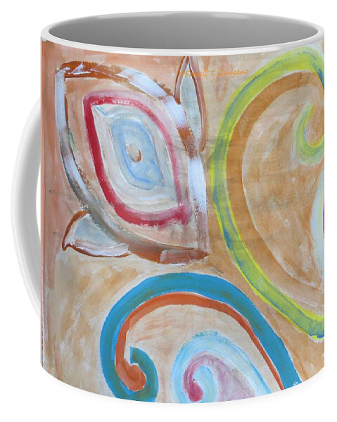 Spiral Floral Work With Strokes Of Acrylic Coffee Mug featuring the painting Thought by Sonali Gangane