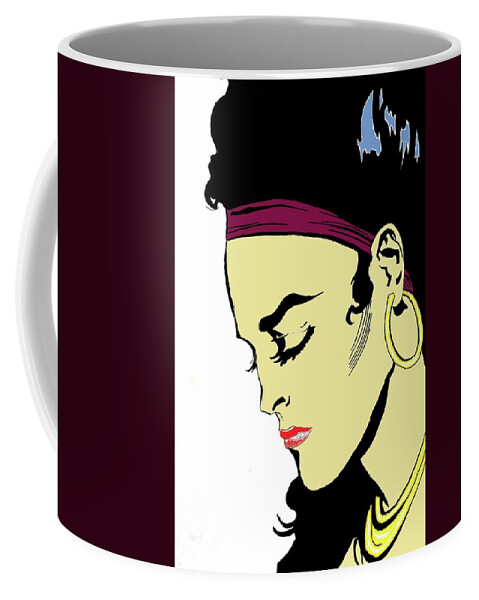 Woman Coffee Mug featuring the digital art Thoughtful Woman 2 by Yngve Alexandersson