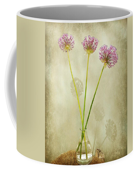 Allium Coffee Mug featuring the photograph Three Onion Globes by Chris Berry