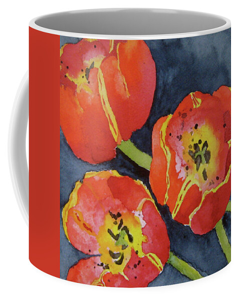 Tulips Coffee Mug featuring the painting Three Sisters by Beverley Harper Tinsley
