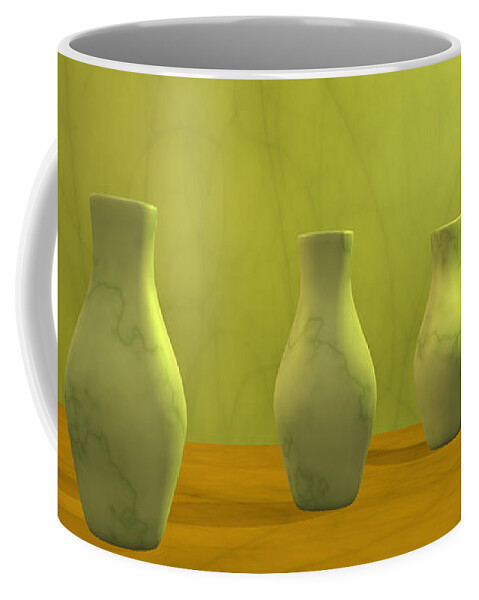 Still Life Coffee Mug featuring the digital art Three Vases II by Gabiw Art