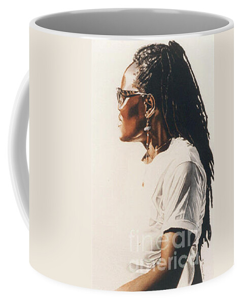 African American Art Coffee Mug featuring the painting Through Rose Colored Glasses by Sonya Walker