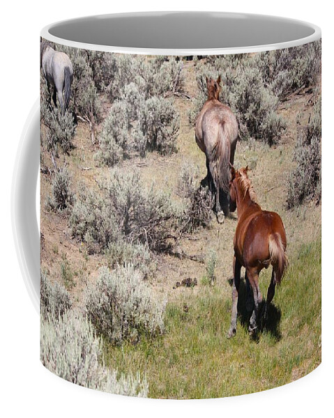 Horse Coffee Mug featuring the photograph Through the Sage by Veronica Batterson