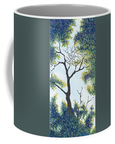 Ozarks Coffee Mug featuring the pastel Through the Tree - Lake of the Ozarks by Michele Fritz