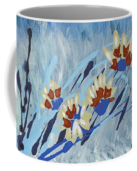 Flowers Coffee Mug featuring the painting Thunderflowers by Holly Carmichael