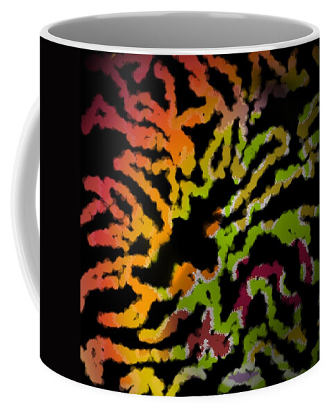 Abstract Coffee Mug featuring the digital art Tiger action by Christine Fournier