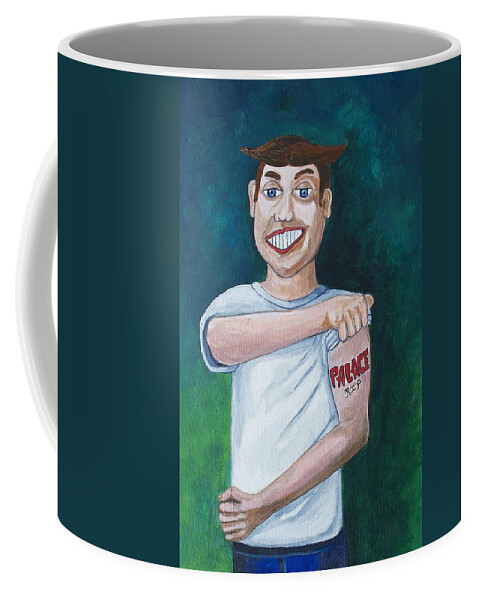 Clowns Coffee Mug featuring the painting Tillies First Tattoo by Patricia Arroyo