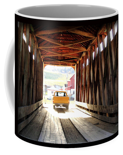 Covered Bridge Coffee Mug featuring the photograph TIme Portal by PJQandFriends Photography