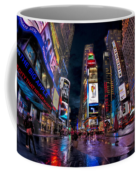 Times Square Coffee Mug featuring the photograph Times Square New York City The City That Never Sleeps by Susan Candelario