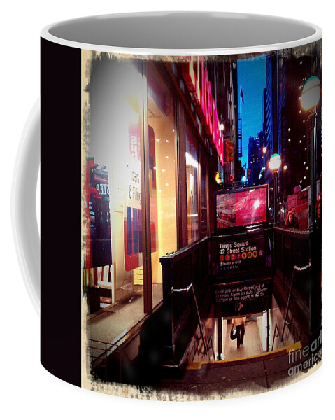 New York City Coffee Mug featuring the photograph Times Square Station by James Aiken
