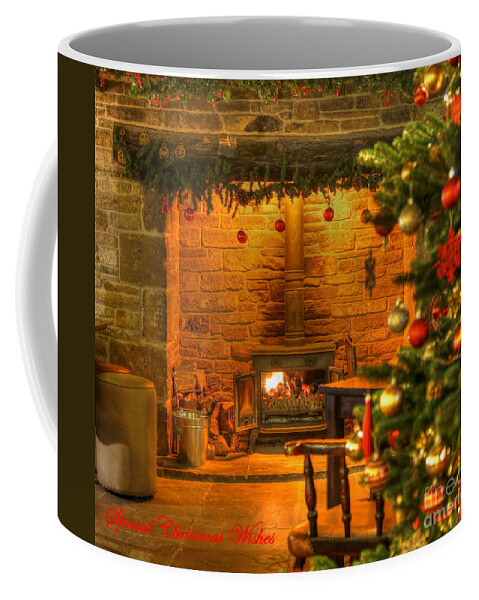 Christmas Coffee Mug featuring the photograph Tinsel and Fire by David Birchall