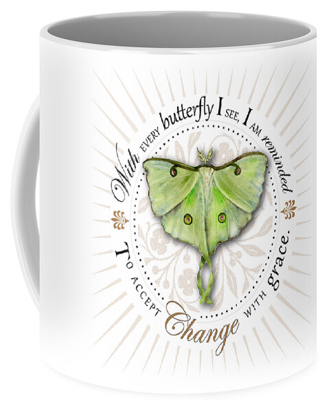 Luna Coffee Mug featuring the painting To accept change with grace by Amy Kirkpatrick