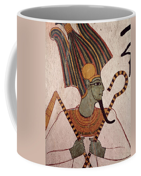 Ancient Egypt Coffee Mug featuring the painting Tomb Painting Of Osiris by Brian Brake