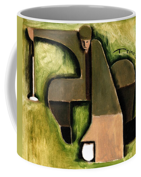 Golf Coffee Mug featuring the painting Tommervik Abstract Golf Putter Art Print by Tommervik