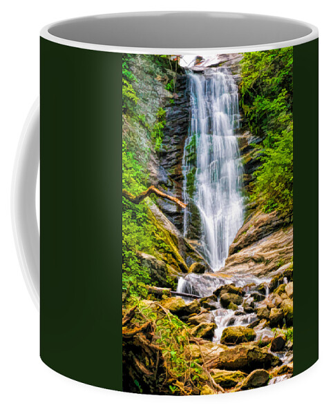 Waterfalls Toms Creek Falls Coffee Mug featuring the photograph Toms Creek Falls in Marion North Carolina by Ginger Wakem